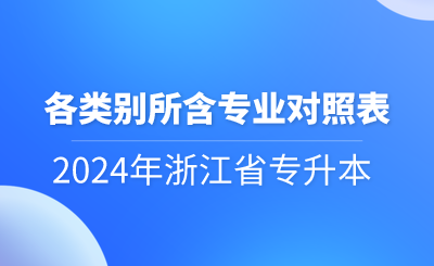2024年浙江省專升本各類別所含專業(yè)對(duì)照表